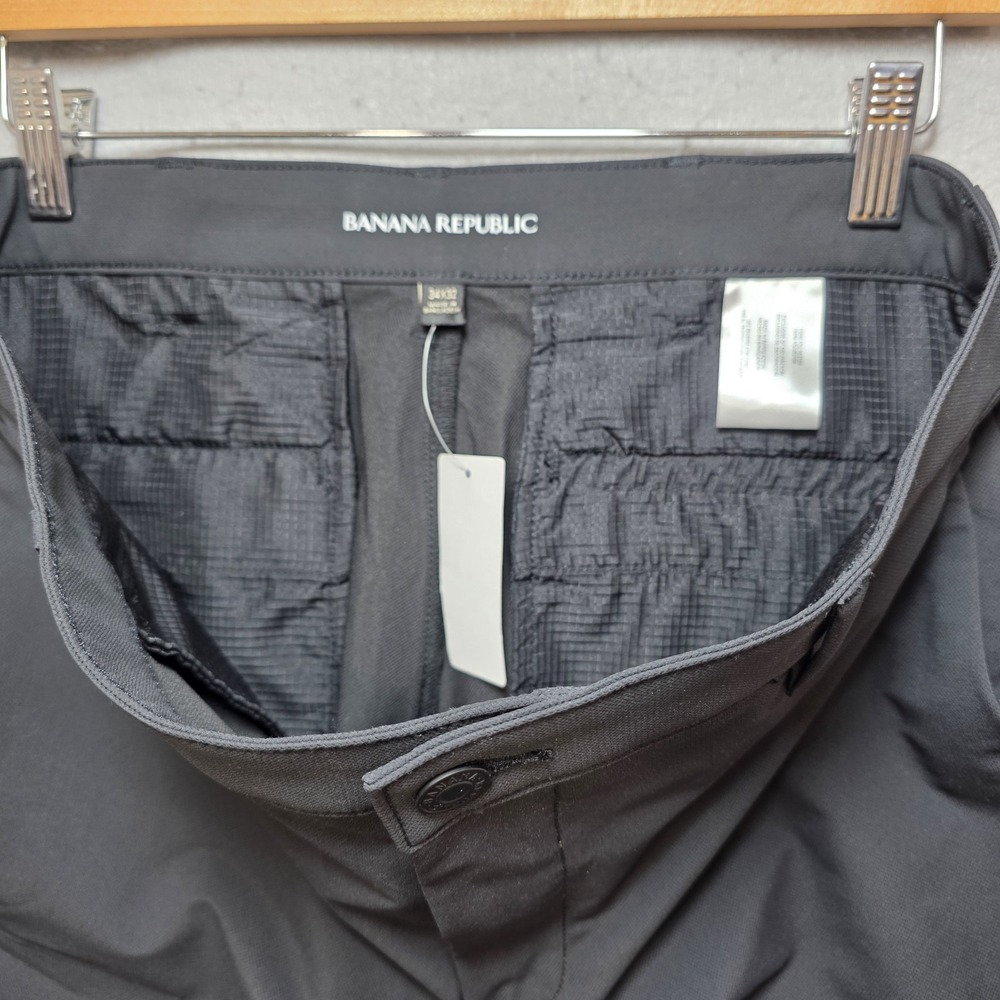 Banana Republic Emerson Chino‎ Pants Mens 34x32 Straight Fit Black NWT - Picture 9 of 16